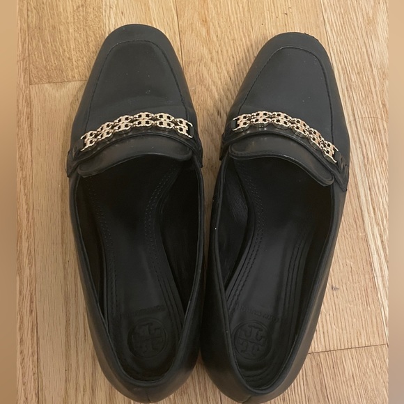 Tory Burch 'Gemini Link' Chain Loafer Black Leather Womens Size 6.5 - Picture 5 of 6